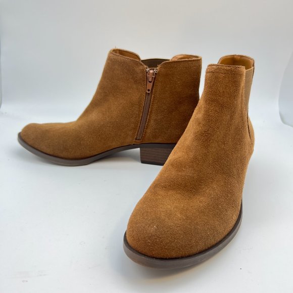 Kensie Suede Booties Sz 10 Leather/Textile Upper Side Zipper Like New - Picture 4 of 9